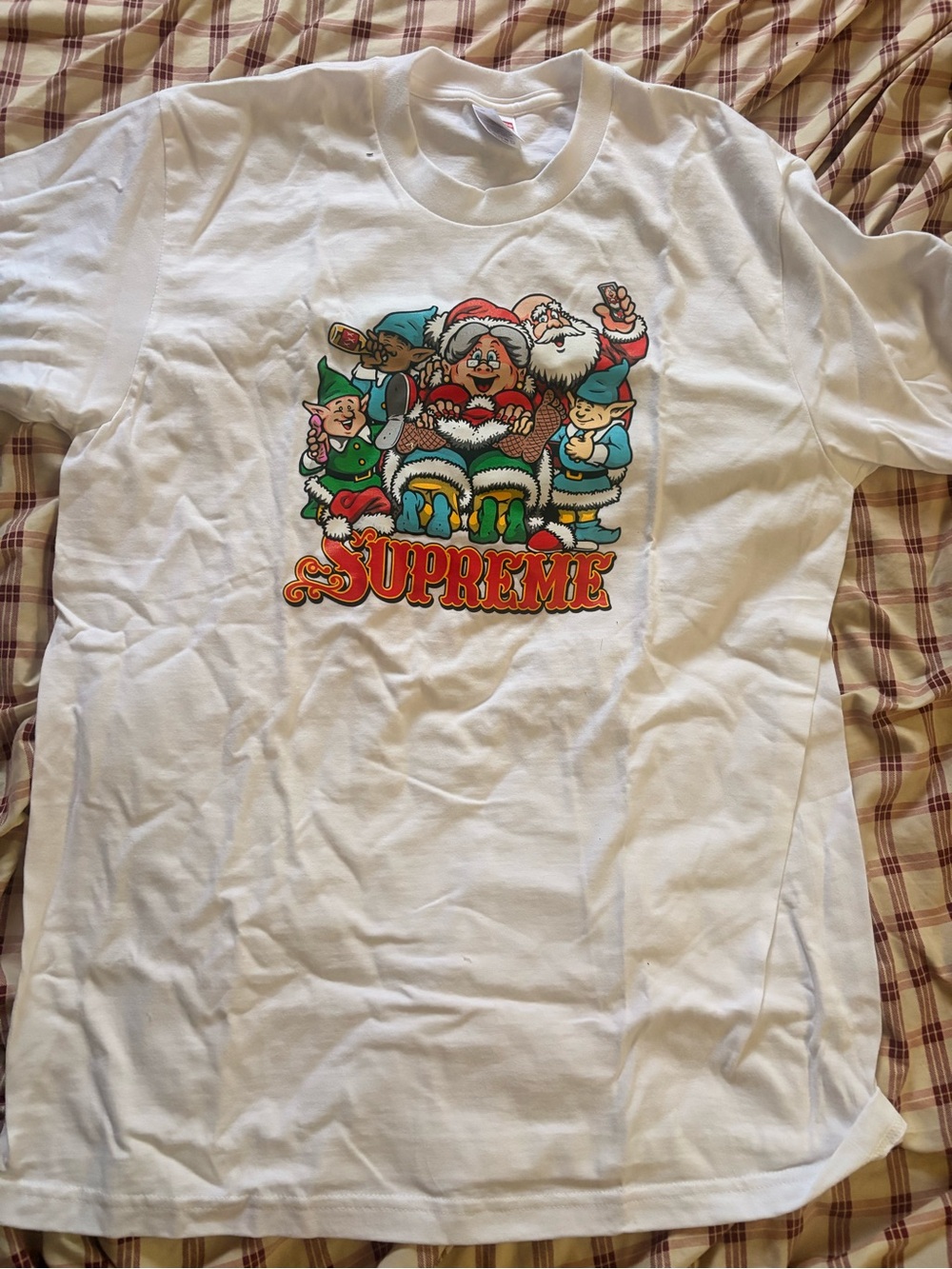Supreme Kids White Graphic Holiday T-Shirt